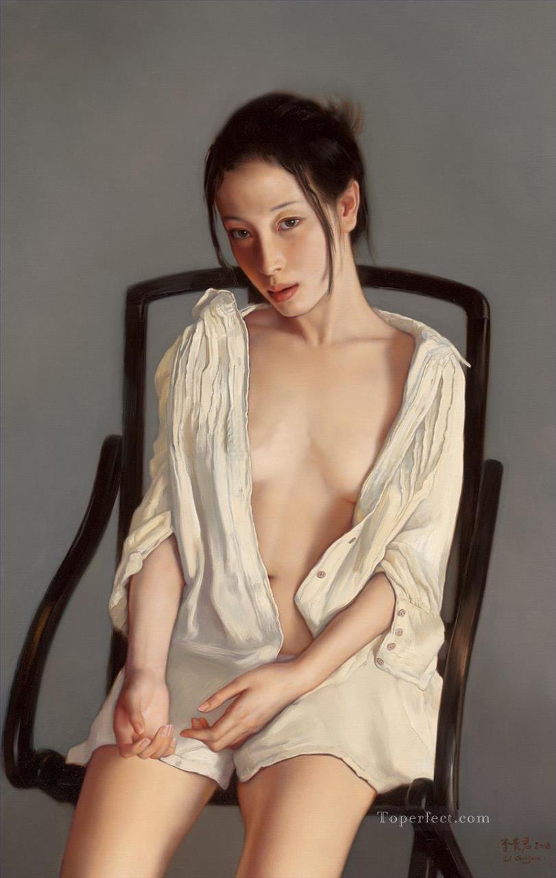 Sitting Chinese Girls Oil Paintings